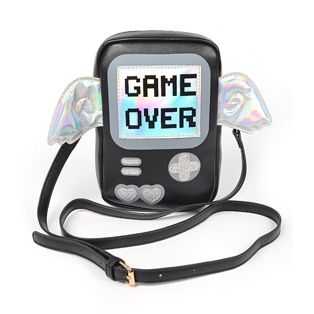 BNWT Game Over Iconic Clutch Bag Novelty Crossbody Bag Comic Con Game Over Purse